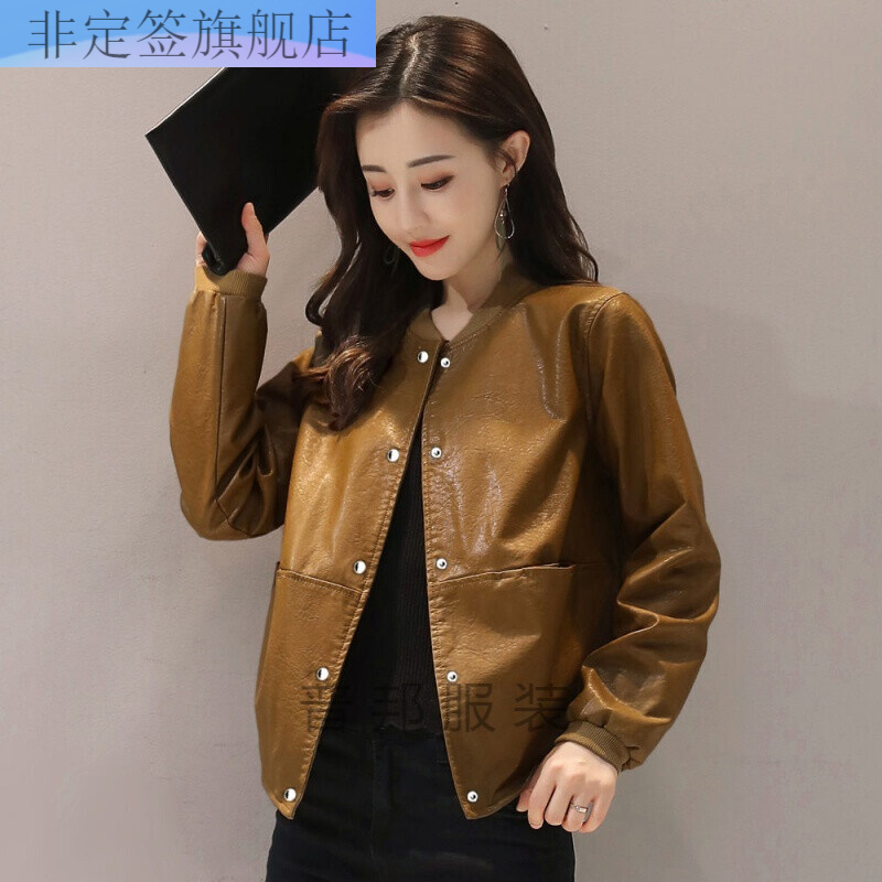 青少女棒球服女春秋学生ins风潮高中生学生大学短款皮衣女季韩版立领