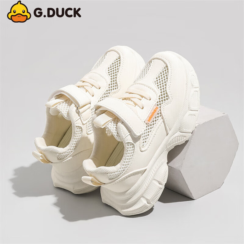 duckkids小黄鸭儿童运动鞋2024年春季新款男童小白鞋韩版女童网面透气