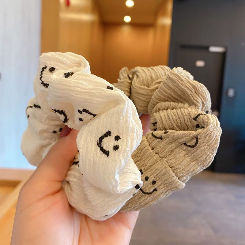 汀白你笑起来真好看大号笑脸大肠圈发圈ins少女简约扎头发皮筋头绳女