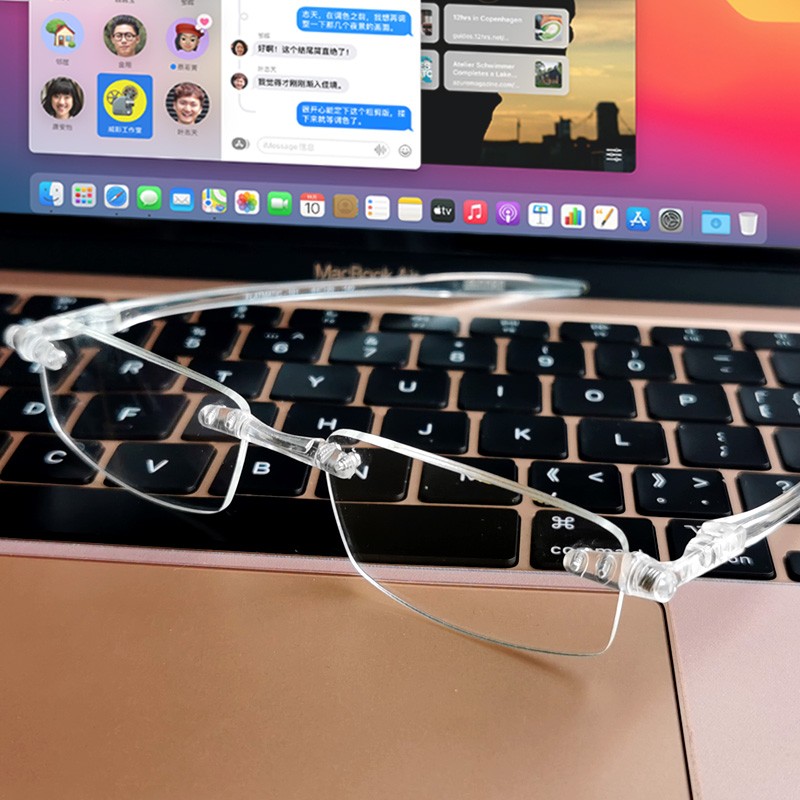 纳尼尼(nannini)意大利进口高档防蓝光超轻薄单手折叠老花眼镜 透明色