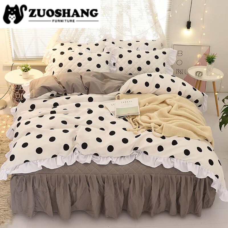 懿选床罩床裙款夹棉女生梦幻少女马戏团磨毛床上四件套ins公主风粉床