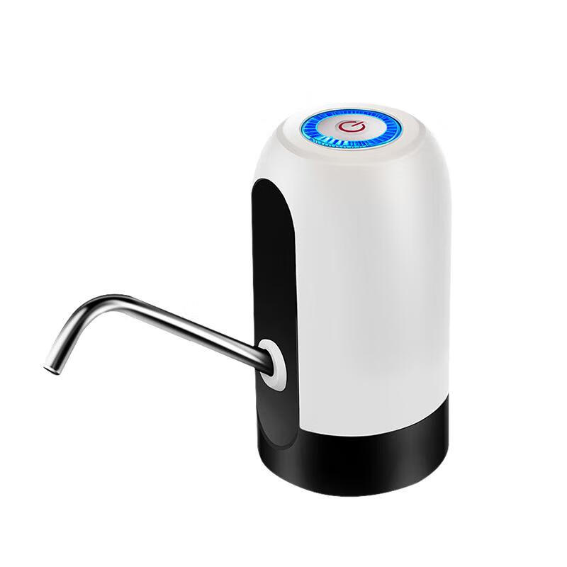 榄城榄城桶装水抽水器电动饮水机小型家用充电压水器矿泉水自动上 012白色（黑底1个