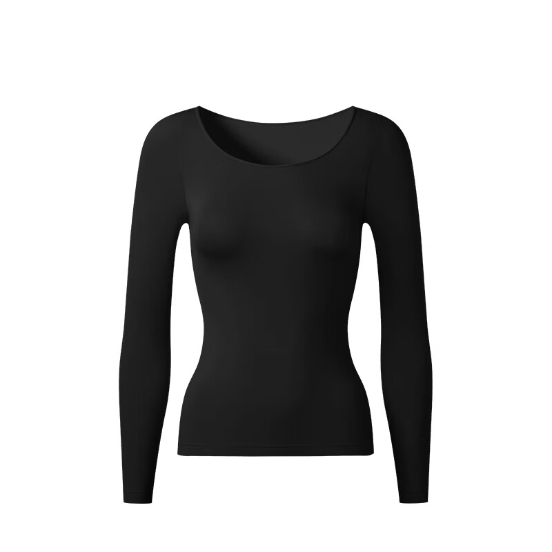 曲线主义美肤肌底衣超薄无痕显瘦春秋肌底衣女士外穿内搭打底衫 黑色 L 码