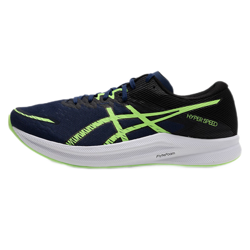 亚瑟士ASICS跑步鞋男鞋轻便舒适透气运动鞋竞速跑鞋 HYPER SPEED 3 蓝色/绿色 39.5