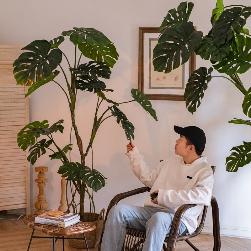 掬涵高端仿真綠植大型植物龜背竹樹盆景綠植客廳辦公室網(wǎng)紅假盆栽裝飾 龜背竹(高180cm)（不含花器）