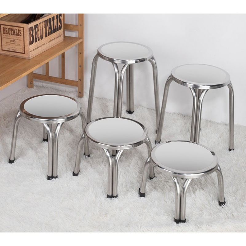 椅子高矮圆椅四脚加固圆凳办公椅餐椅家用椅户外轻便椅 新尺寸四脚圆