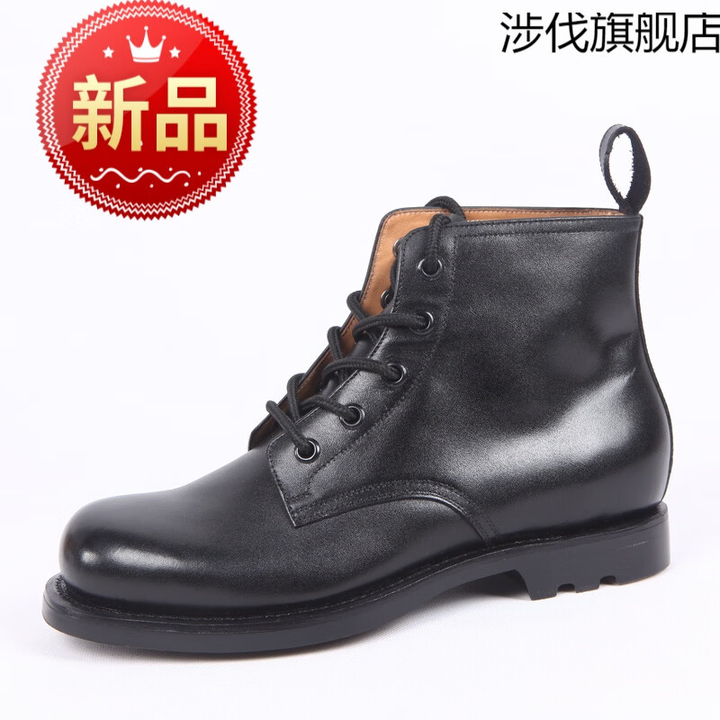 3516厂复古55式高腰皮鞋87舰艇皮鞋男圆头高帮皮鞋头层牛皮靴男3514军