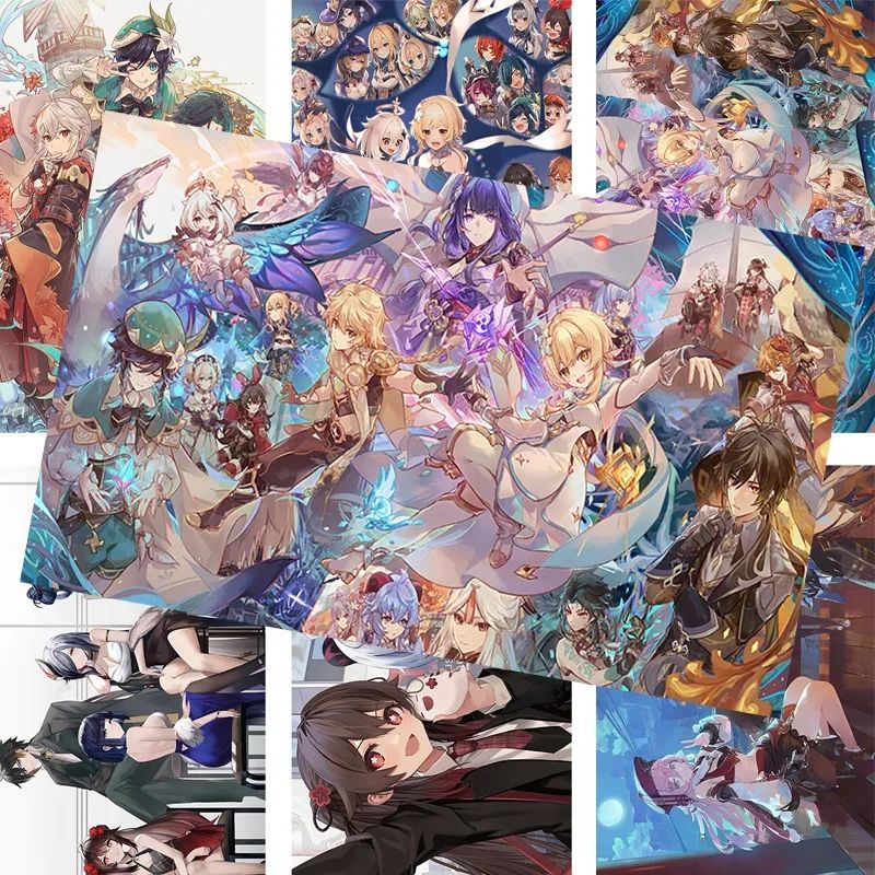 原神海报甘雨刻晴芭芭拉迪卢克雷电将军胡桃周边壁纸墙纸 原神 高清