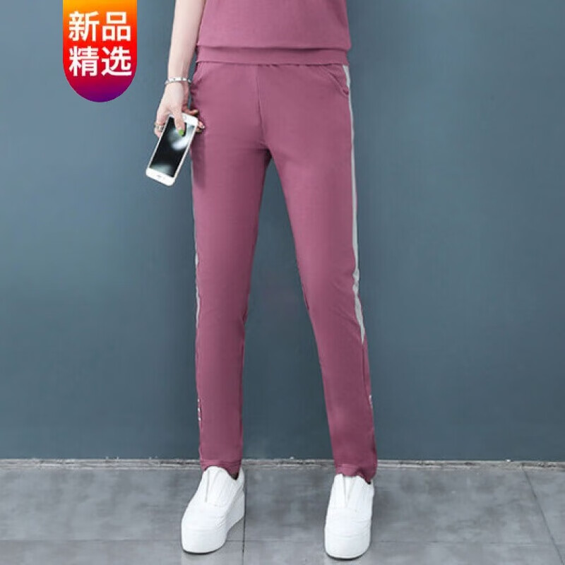 2021夏季新款【季休闲裤】2021休闲运动套装女年女士时尚跑步服七分