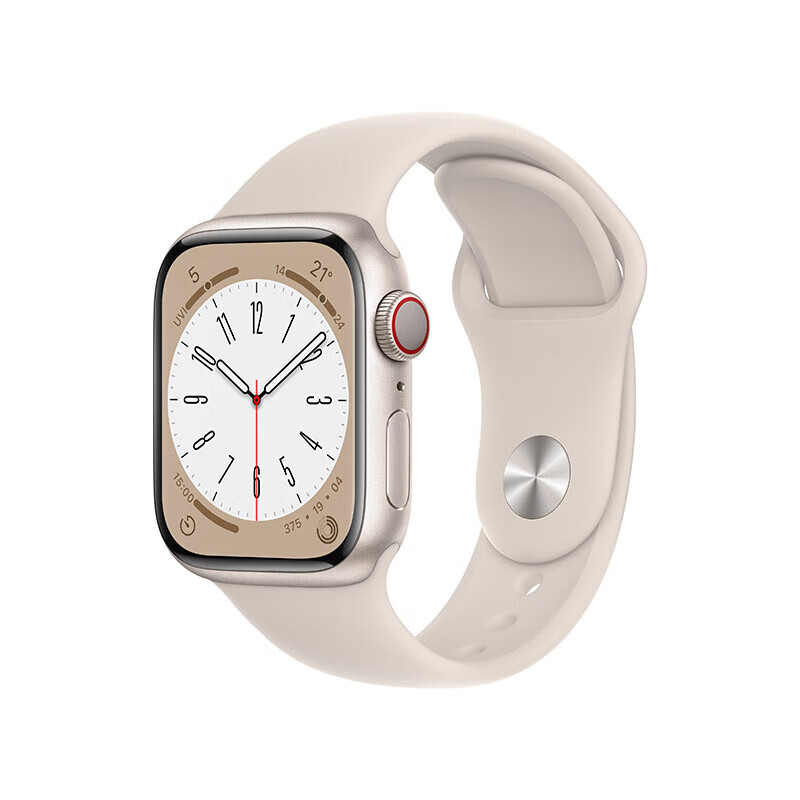 Apple Watch S8 智能苹果手表S8 电话手表智能运动手表男女通用款 星光色 铝金属 GPS款 41毫米