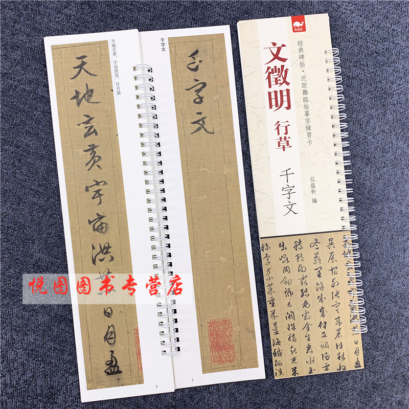 文徵明行草千字文 经典碑帖 近距离临帖摹字练习卡 文征明行草字帖临摹字卡 全文无删减单字大约2厘米