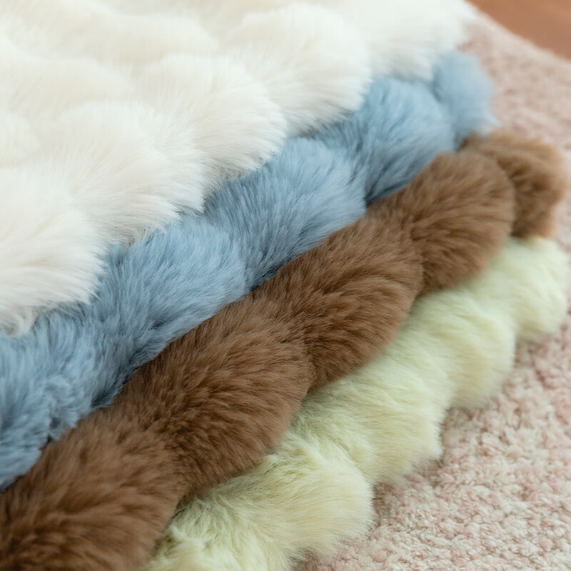 南柯一梦兔兔绒躺椅垫子通用坐垫摇椅沙滩椅长椅靠背一体冬季加厚毛毛座垫 兔兔绒-浅咖 50*150cm【特大号厚10cm左右】