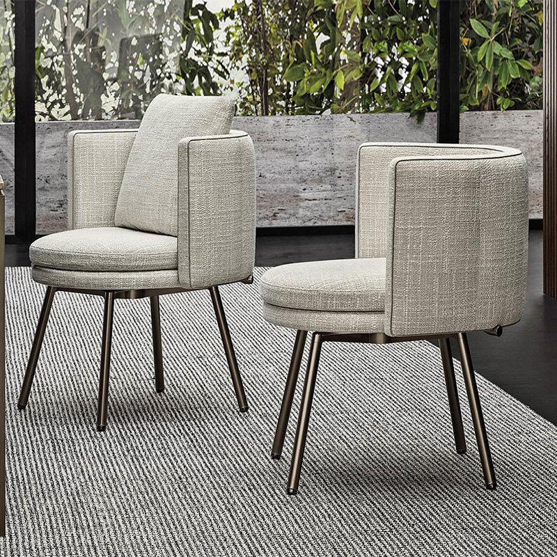 佳曲美北欧轻奢可旋转餐椅现代餐厅酒店别墅椅子咖啡厅售楼部洽谈椅