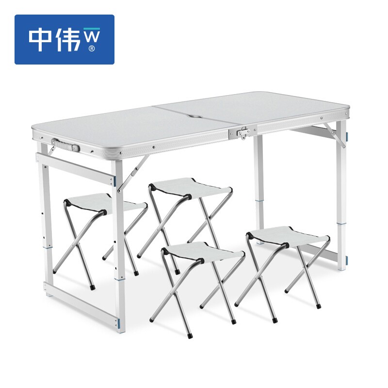 中伟（ZHONGWEI）户外折叠桌椅轻便小餐桌家用简易活动地推摆摊桌子白色+4个凳子怎么样,好用不?
