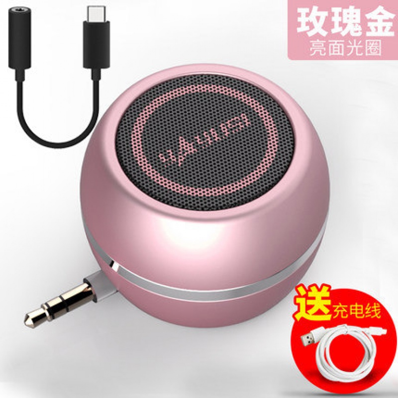 直插式小音箱通用手机电脑扩音器苹果typec音响迷你外接扬声器外放喇叭便飞维仕 直插式音箱-电镀款+type-c转接头- 标配