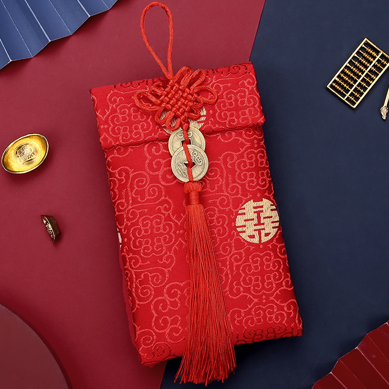 茶云艺云改口红包结婚万元喜钱袋布艺大红包封2021新款个性创意改