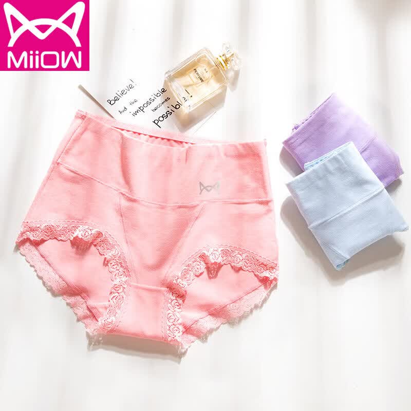 猫人（MiiOW）高腰收腹女士内裤女纯棉抑菌裆秋冬舒适无痕女式蕾丝内裤女短裤 M怎么样,好用不?