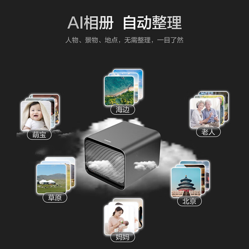 联想个人云X1s nas网络云存储 【4盘位+1扩展 无盘版】intel四核CPU+8G内存 私有云企业硬盘家庭网盘PC伴侣