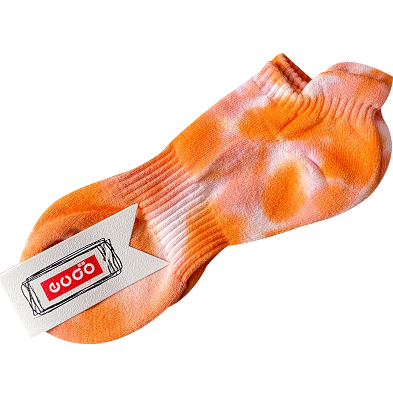 寶蓋丁4雙扎染短襪男毛巾底船襪襪子吸汗運(yùn)動(dòng)襪低幫籃球襪歐美街頭 自選（下單留言顏色，不留言隨機(jī)發(fā)貨） 4雙 均碼