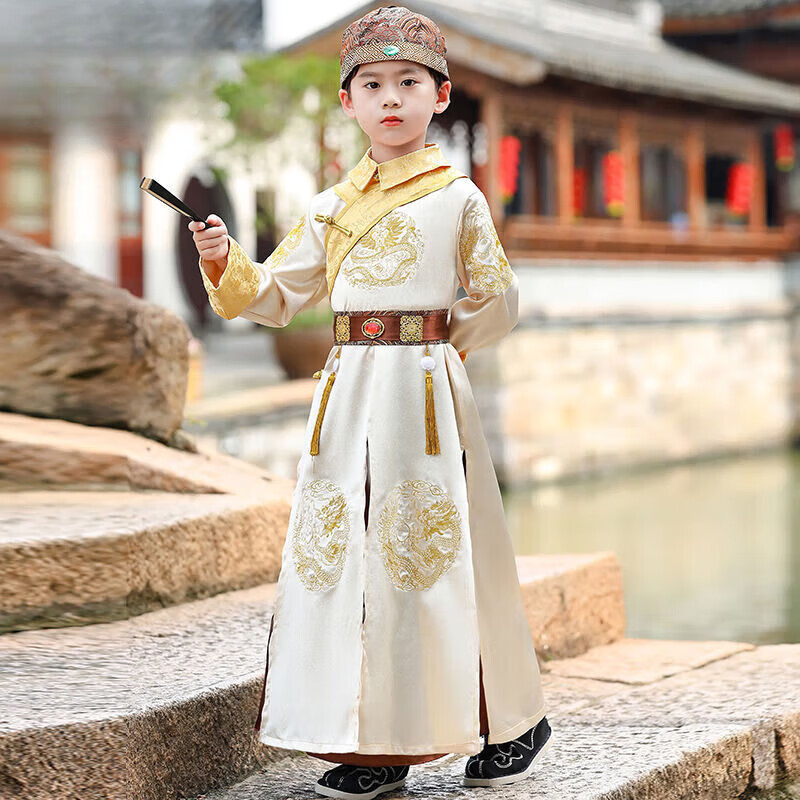 wonst汉服儿童清朝满族阿哥服男童古装汉服贝勒太子故宫拍照小男孩旅