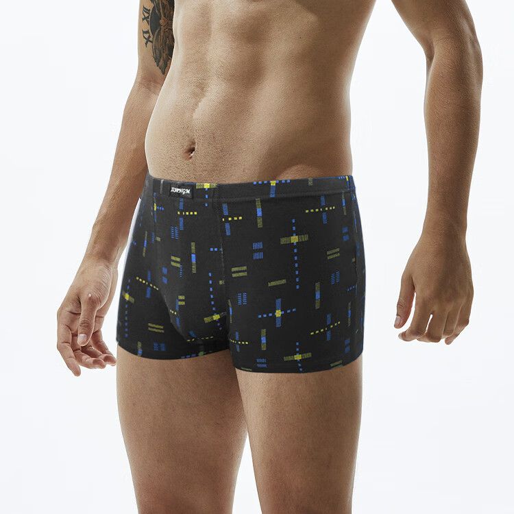 新款纯棉男士内裤男平角裤宽松透气四角裤衩青年爸爸吸湿排汗裤头 【三条装】颜色随机混合 3XL 【130-150】纯棉100%