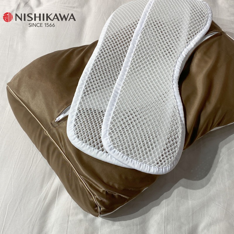 西川(NISHIKAWA)西川新颈椎可调节高度软管枕头颈椎枕头护颈枕贴合颈椎枕头枕芯 高枕(高度约11cm)