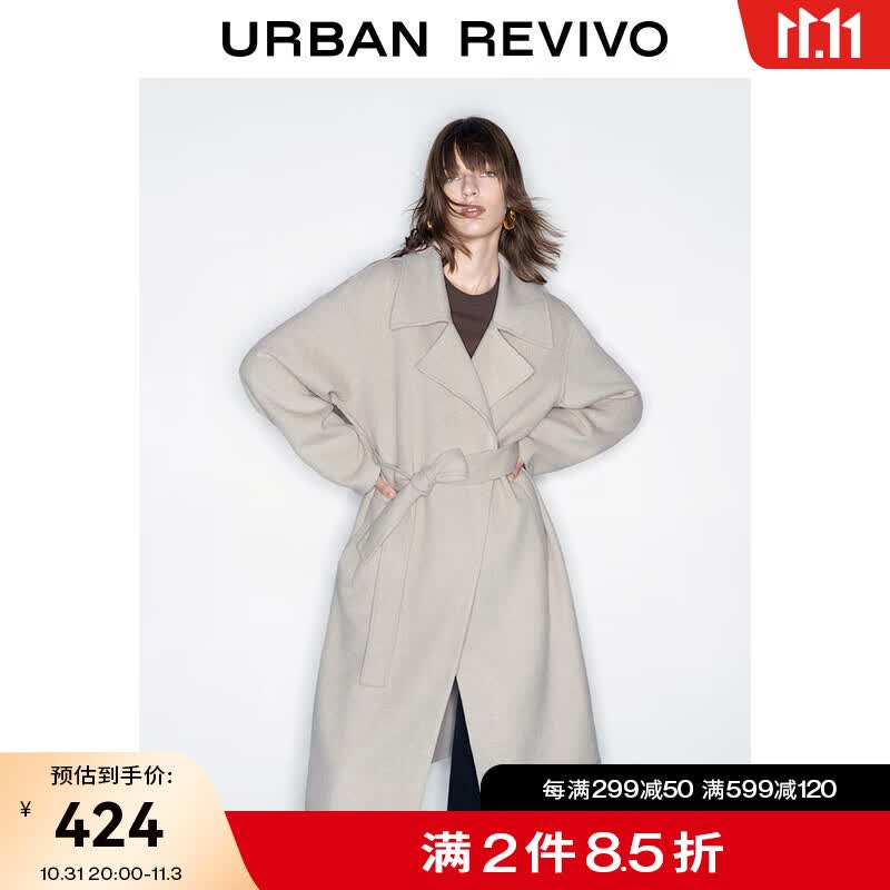 UR2023秋冬季新款女时尚休闲简约高阶气质宽松大衣外套UWG130149 卡其 M怎么看?