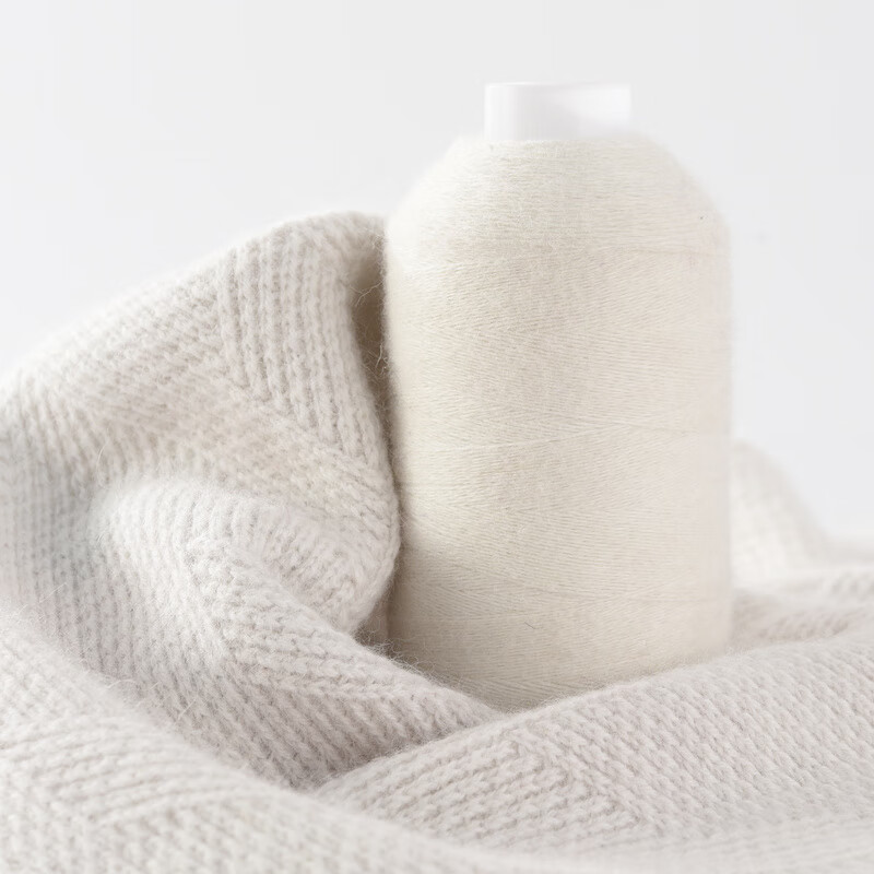 鹃特级绒羊绒线机织细线100%纯山羊绒线宝宝手工编羊毛围巾diy线 白色