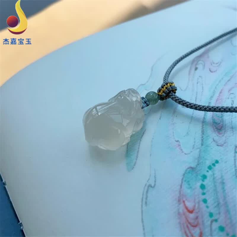杰嘉宝玉原创高冰玛瑙貔貅吊坠皮休玉坠小巧精致玉坠男女款礼物带证书