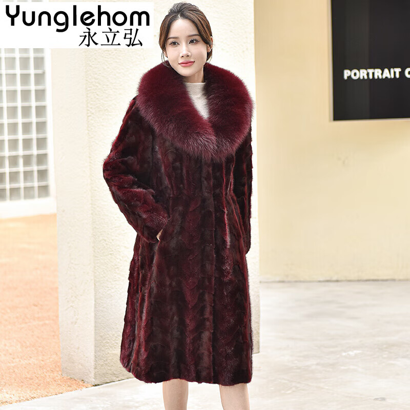 永立弘貂皮大衣女士中长款水貂毛狐狸毛领拼貂裘皮外套轻奢显瘦皮草