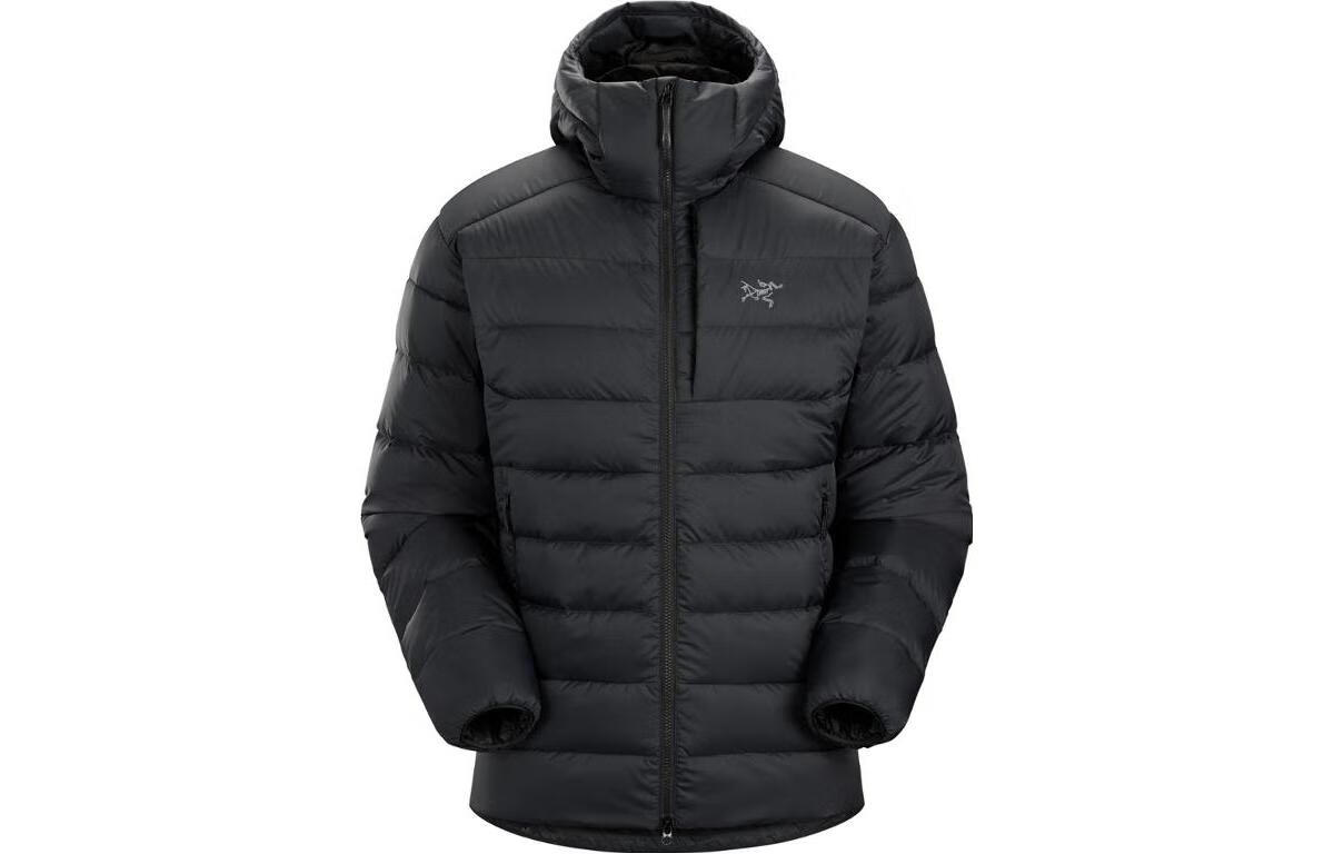 始祖鸟（ARC&#039;TERYX）纯色连帽拉链户外保暖羽绒服 防风保暖外套 THORIUM Hoody 服男款 黑色black S