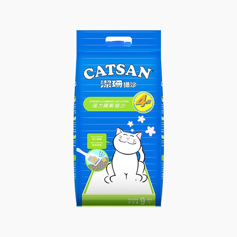 洁珊Catsan 超强力凝聚膨润土猫砂 9L 除臭性强 3包