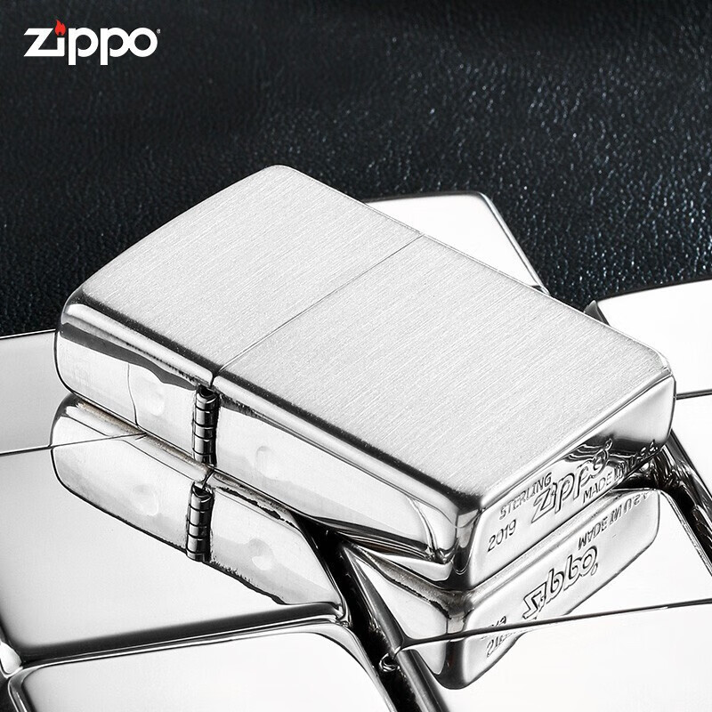 zippo纯银打火机芝宝白银系列 zp之宝煤油防风火机七夕礼物送男友