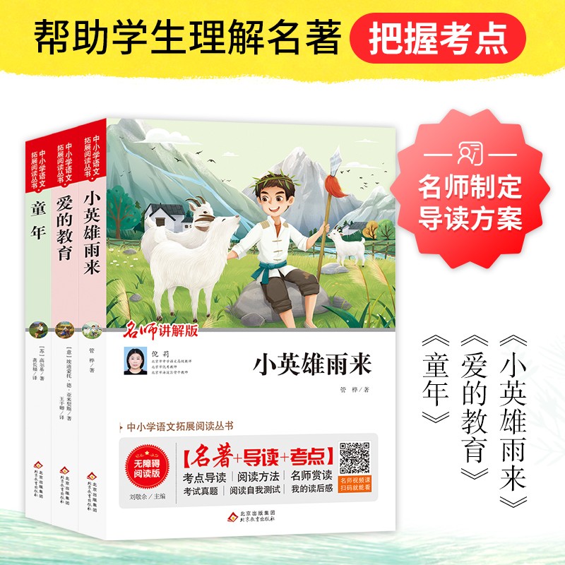 快乐读书吧 六年级上册（全3册）名师讲解版 小英雄雨来+爱的教育+童年高尔基著 无障碍阅读+考点导读+考试真题 三四五六年级课外阅读书必读书目使用感如何?