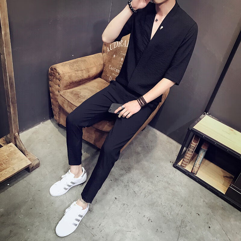 麦娅洛精神小伙社会衣服一套夏季男士一身全套男装搭配帅气装潮 367