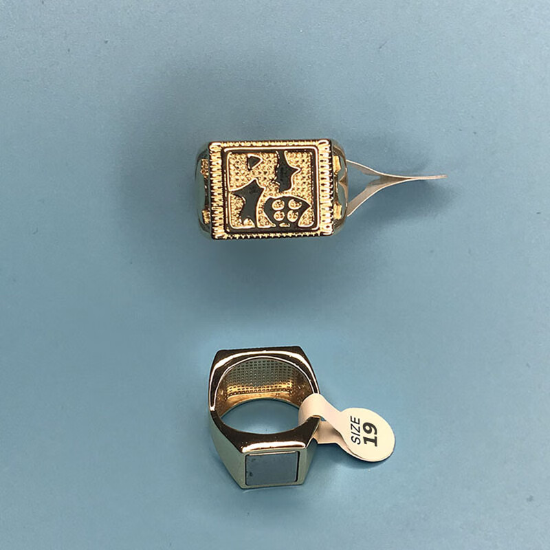 铭汇通麻将吸铁石戒指金色能吸麻将磁铁强磁戒指女魔术男可吸银色小