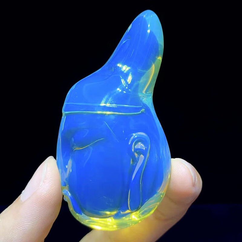 慈心缘 多米尼加蓝珀李白吊坠 女士琥珀送生日礼物71.2*36.8*15.6mm