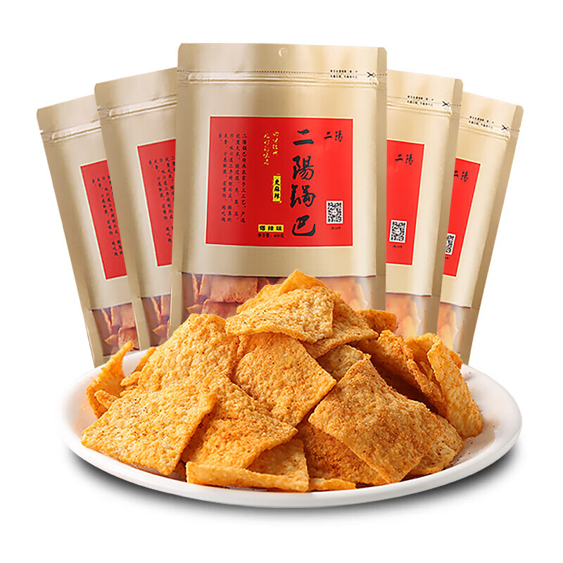 二阳手工锅巴老襄阳零食小吃休闲食品 麻辣  3袋 400g
