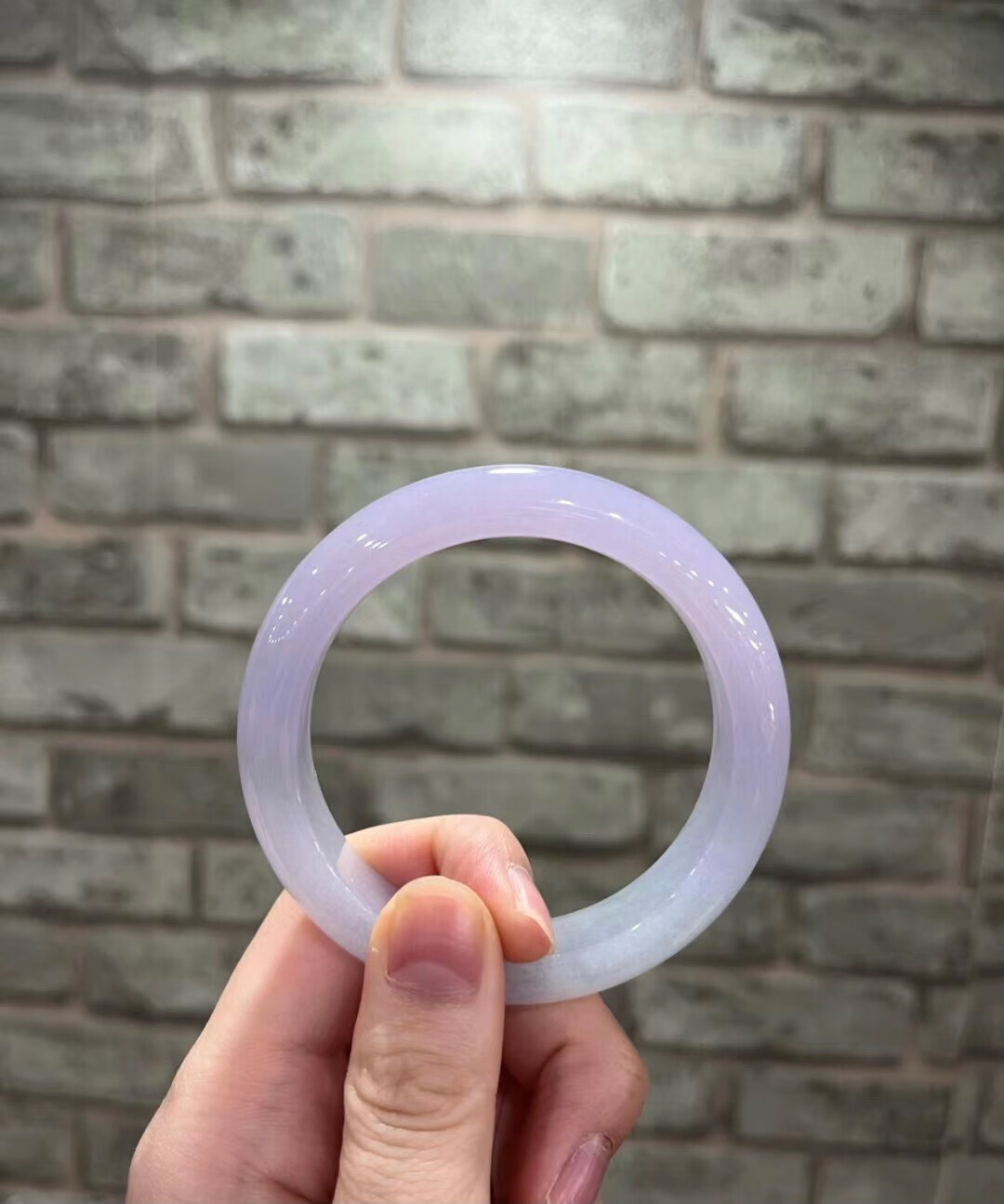 eck天然冰种紫罗兰翡翠手镯正圈圆条玉镯子缅甸a货玉石冰糯水润 请