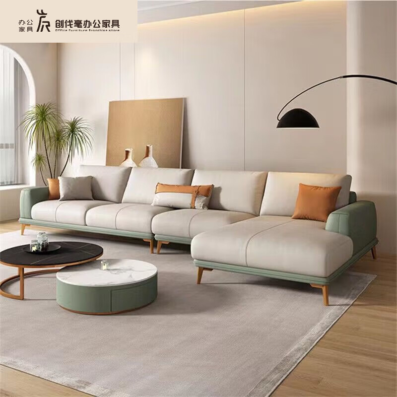 小米石沙发客厅小户型现代简约排三人位左右贵妃组合免洗科技布沙发