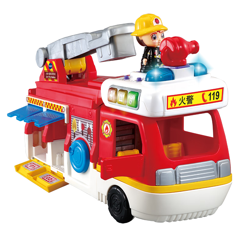 vtech 伟易达 2合1变形消防站 场景过家家安全知识玩具交通救援车 80-529818