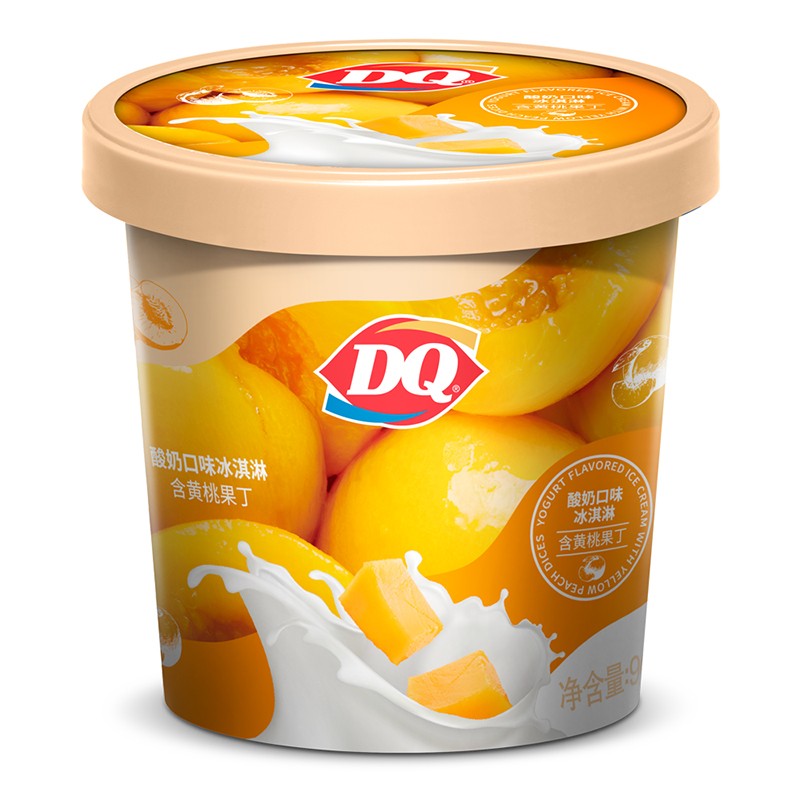 DQ 酸奶口味冰淇淋 酸奶口味（含黄桃果丁） 400g