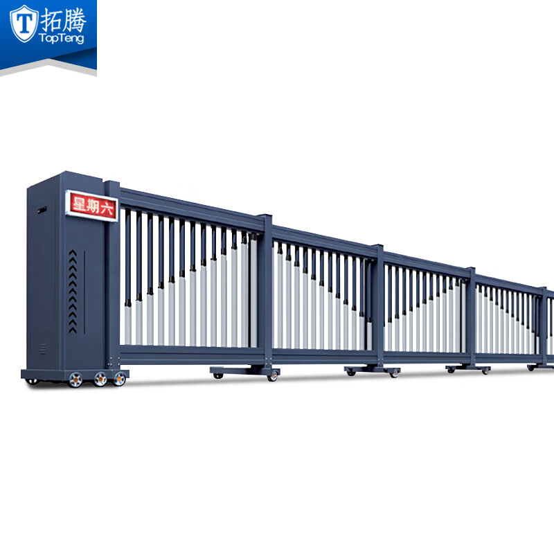 拓腾  电动段滑门铝合金分段企业工厂自动门机头铝艺大门20米净空15米