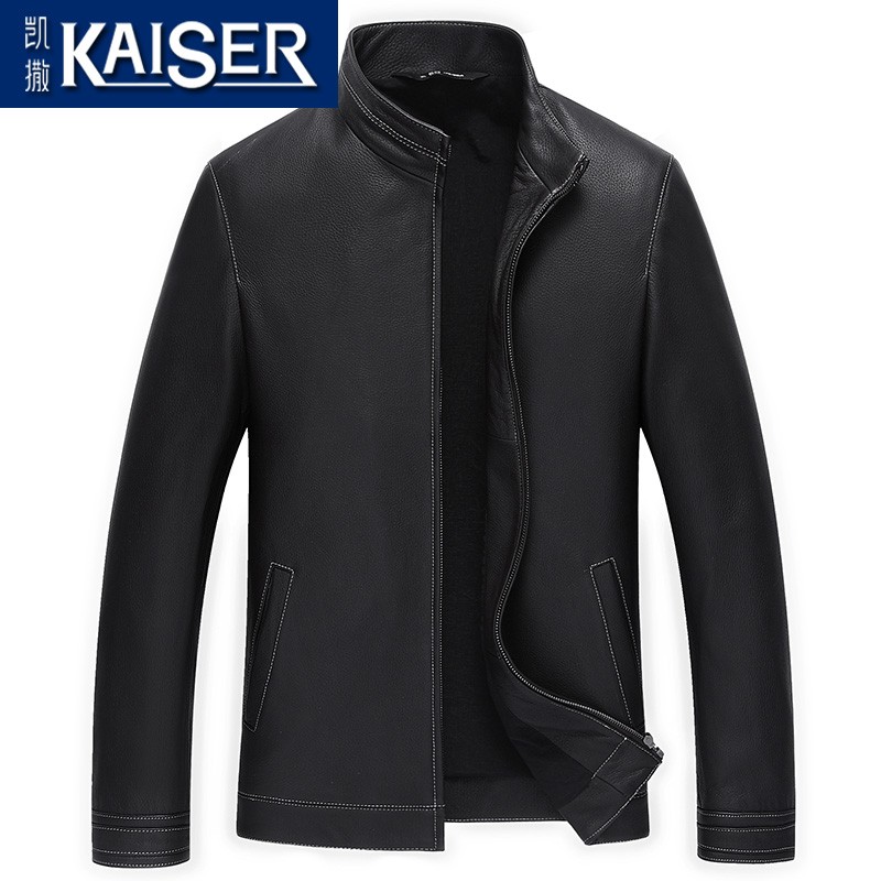凯撒（KAISER）男头层梅花鹿皮衣新款高档真鹿皮立领真皮夹克男商务休闲真皮外套 黑色 175/XL-适合体重135-145斤使用感如何?