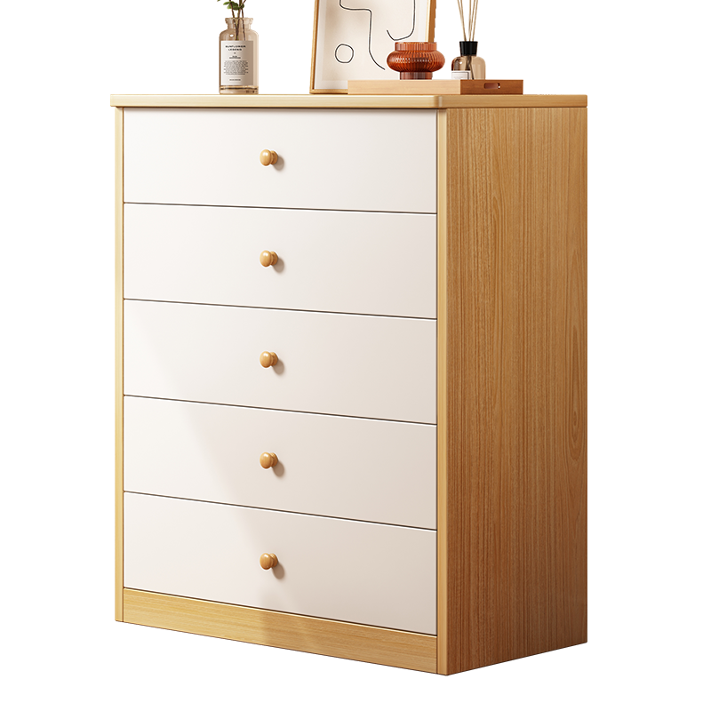 灏森梦斗柜现代简约抽屉收纳柜家用储物柜客厅卧室五斗橱多功能床前边柜五斗柜子 【双门款】暖白色