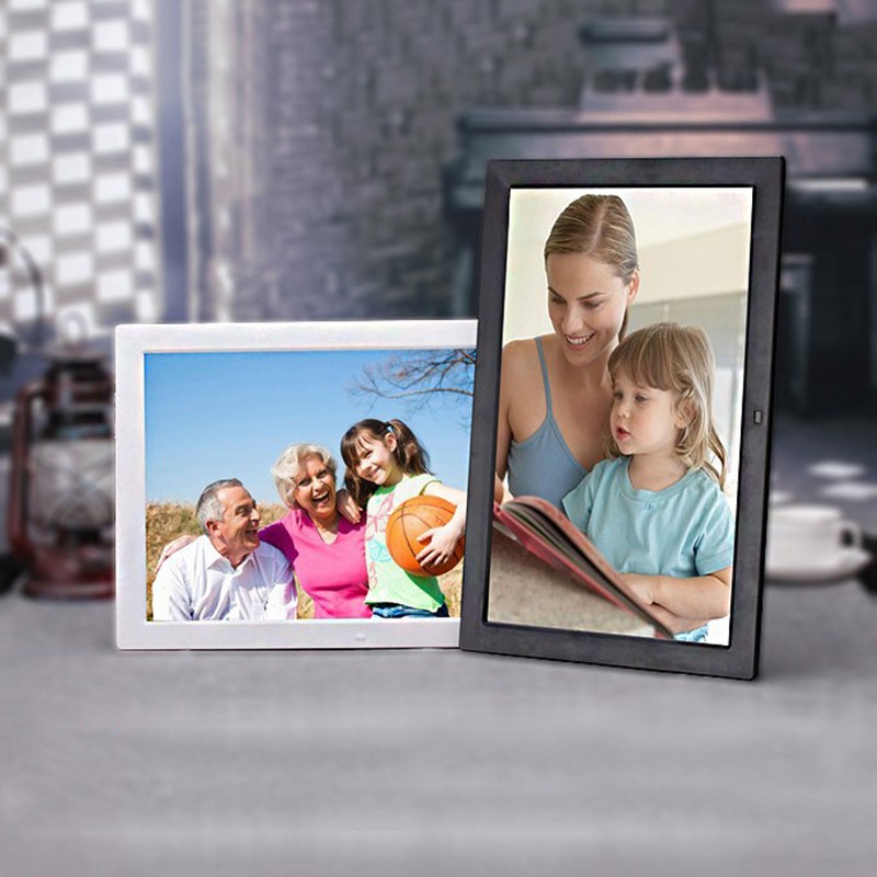 绘友高清窄边电子数码相框超薄电子相册音乐视频广告屏循环播放HDMI横竖摆壁挂 15吋32G卡可竖摆