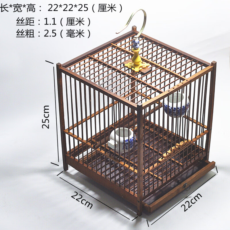 hkml竹制方笼尺寸可定制绣眼颠颏笼贝子蜡嘴玉鸟等中小型鸟笼手工竹笼
