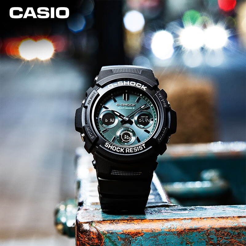 卡西欧（CASIO）手表 G-SHOCK 明星同款硬碰硬系列 防震防水高亮度LED照明动男士手表 AWG-M100XG-1A