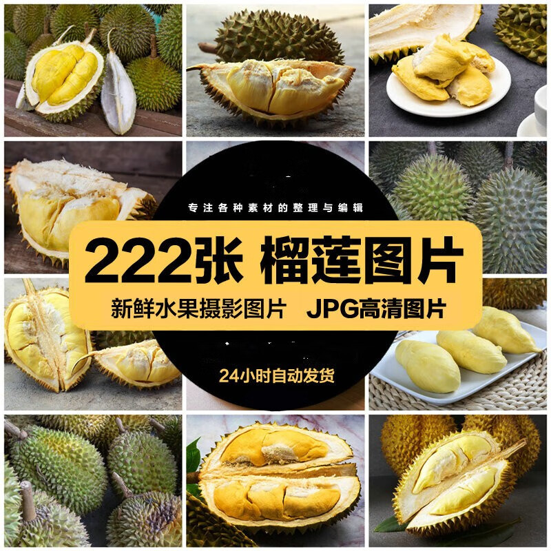 高清美食新鲜水果jpg图片榴莲果肉果实美工设计喷绘打印素材 标准