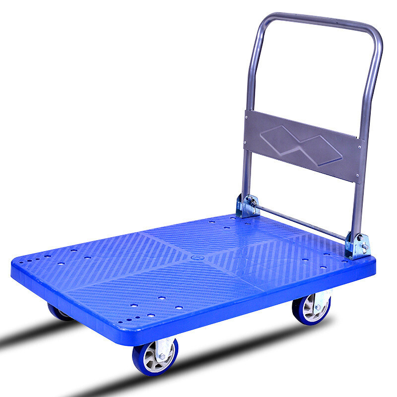 养殖场 平板车手推车小推车拉货车搬运车手拉车拉杆小拖车 70*50cm